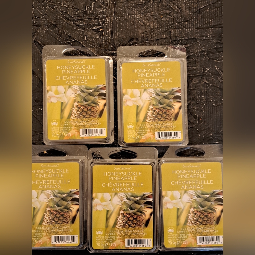 Lot Of 5 New ScentSational Honeysuckle Pineapple Wax Melts - Yellow